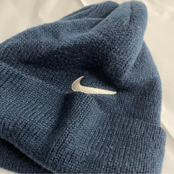 Vintage 90s Nike Dallas Cowboys Navy Blue Cuffed Knit Beanie - Picture 3 of 5